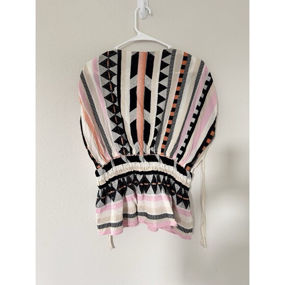 Devotion Twins Boho Chic Hippie Striped Sleeveless Blouse Top Size S Geometric - Picture 4 of 11